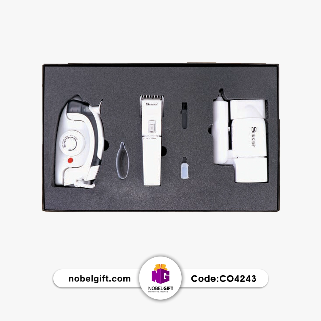 CO4243 ست هدیه مسافرتی و پیرایش سورکر سری سفید مدرن کدCO4243