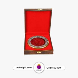 باکس هدیه زعفران نگین‌دار فاخر کد KG120