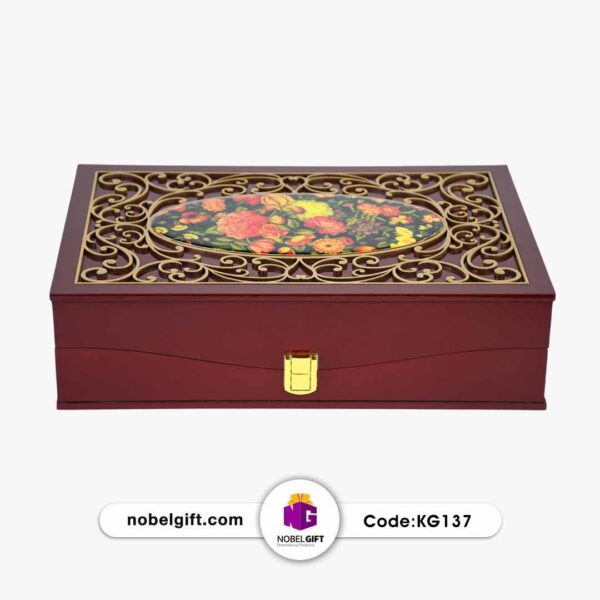 باکس هدیه زعفران و گلدان مسی کد KG137