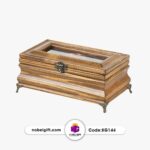 جعبه چوبی هدیه حاوی زعفران و قندان کد KG144 - Image 2