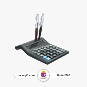 ست ماشین‌حساب رومیزی و نگهدارنده خودکار تبلیغاتی اداری با کد Z350