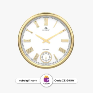 ساعت دیواری کلاسیک اعداد رومی طلایی با کد Z5330GW