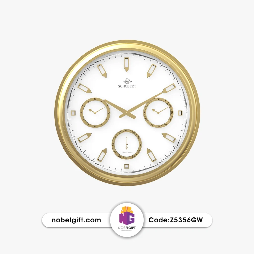 ساعت دیواری سه موتوره طلایی کد Z5356GW