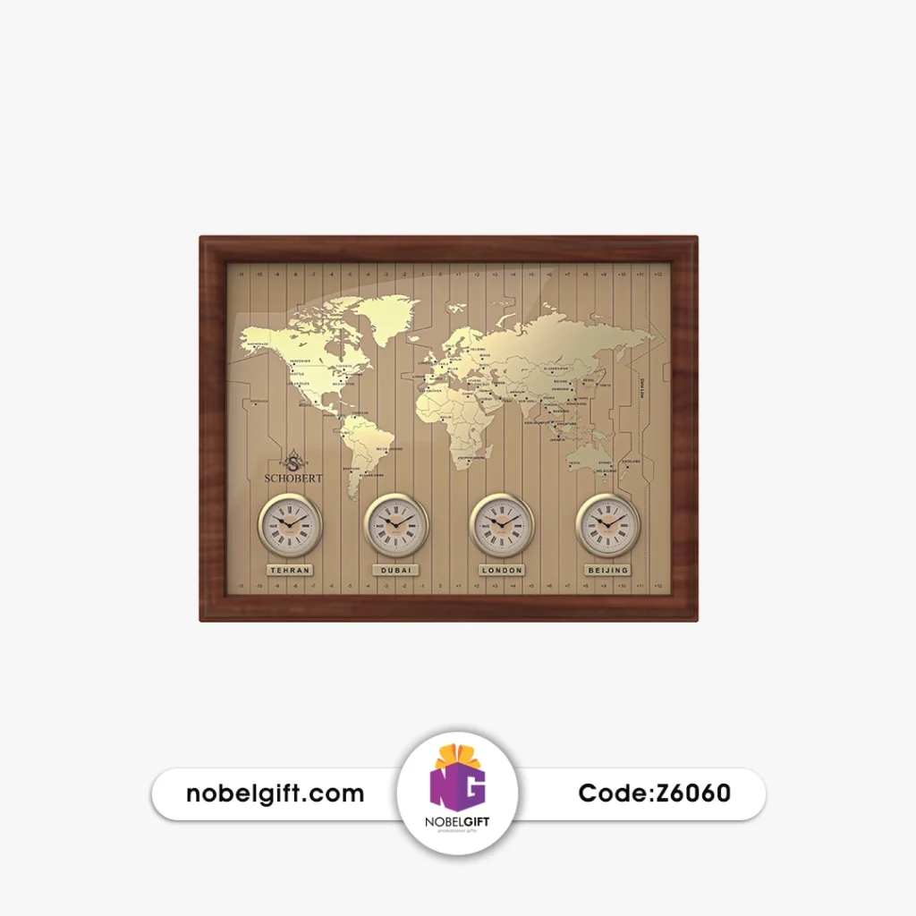 ساعت دیواری چهار زمانه مدیریتی کد Z6060