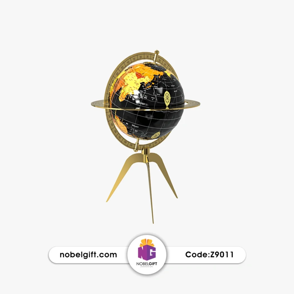 کره جغرافیایی دکوراتیو مشکی طلایی (Z9011)