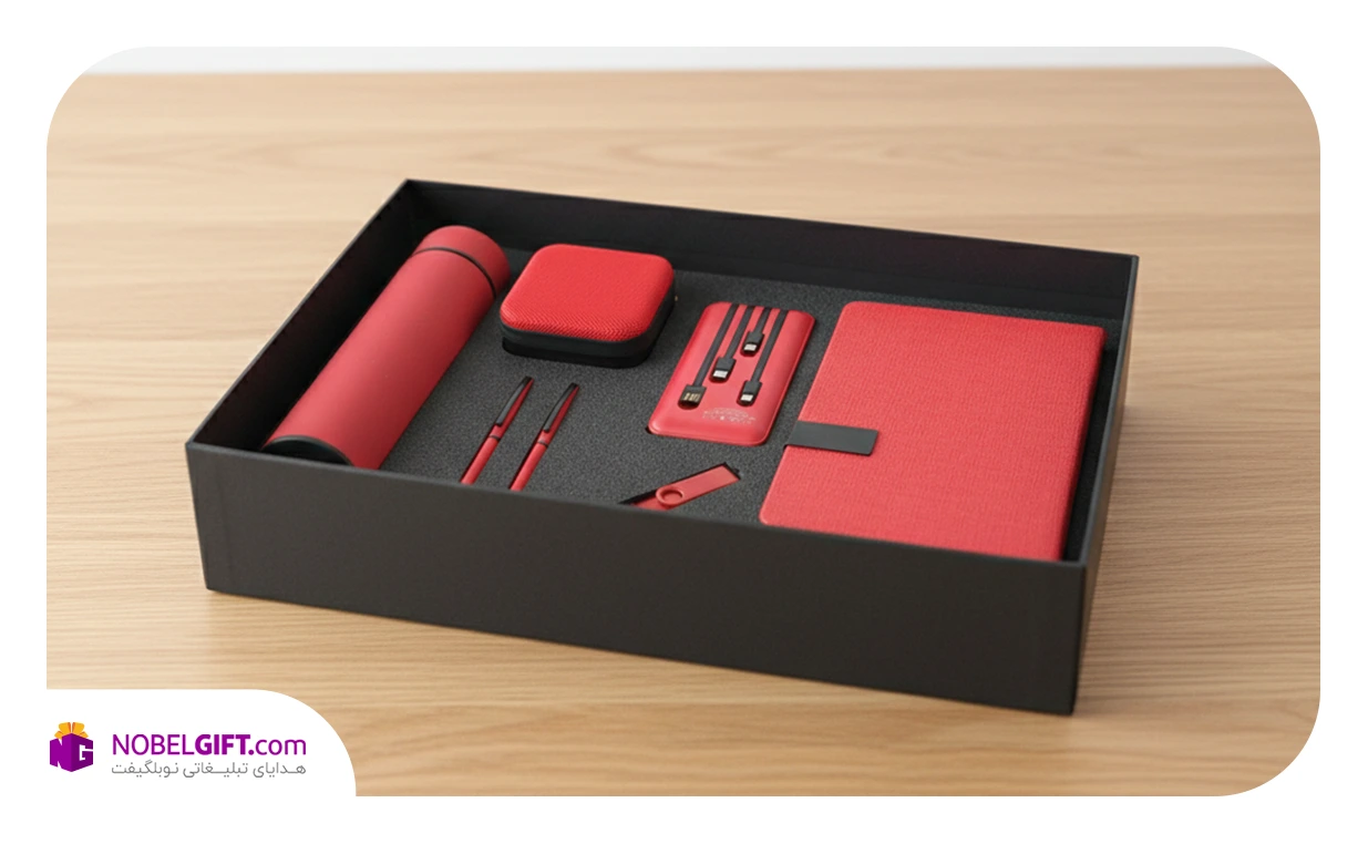 ست هدیه تبلیغاتی قرمز مناسب کریسمس