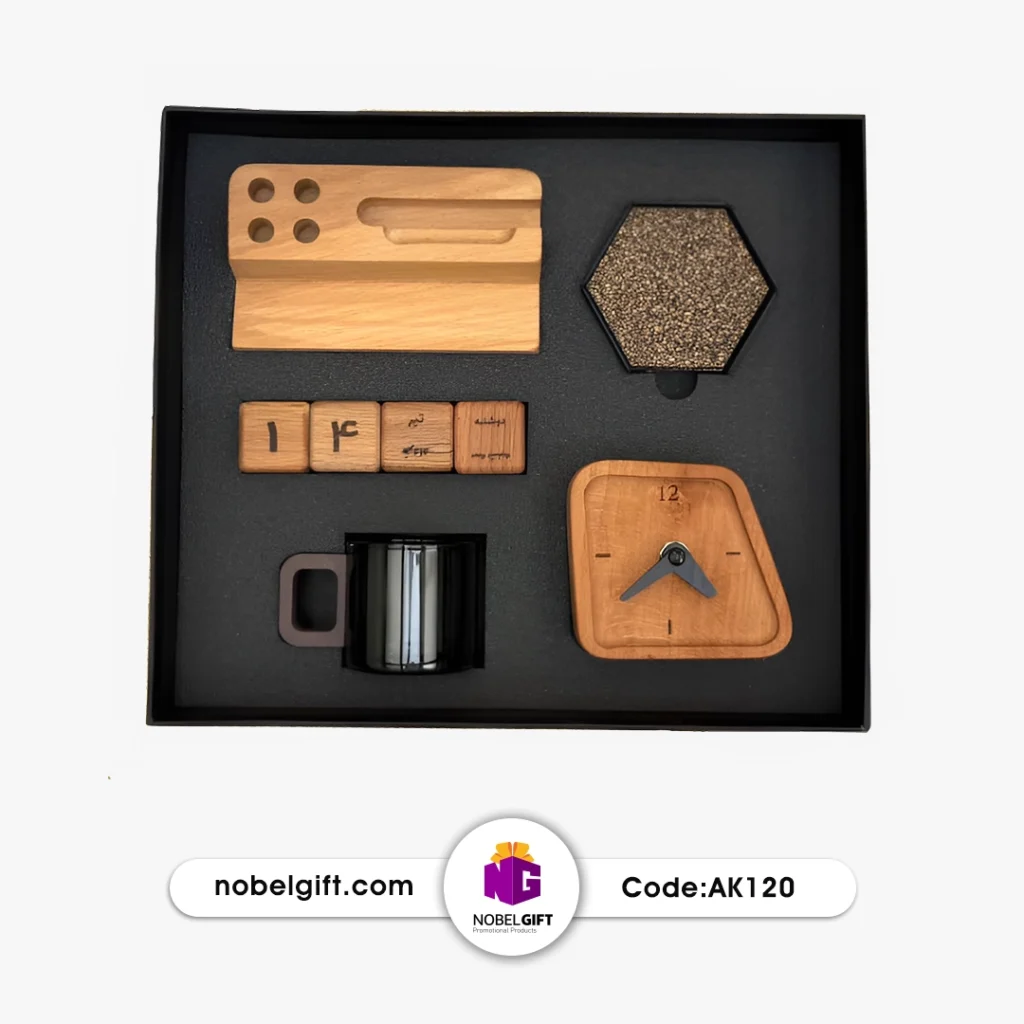 ست هدیه چوبی تبلیغاتی کد AK120