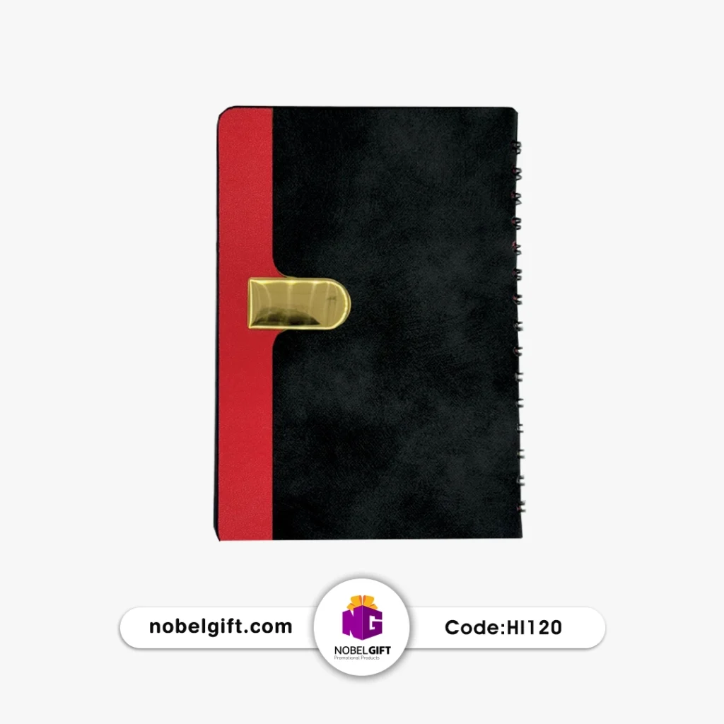 سررسید مدیریتی فنری جلد چرمی قفل‌دار کد HI120