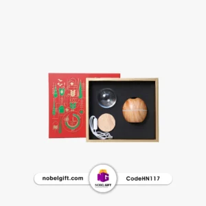 ست هدیه تبلیغاتی بخور سرد طرح چوبی با گوی شیشه‌ای کد HN117