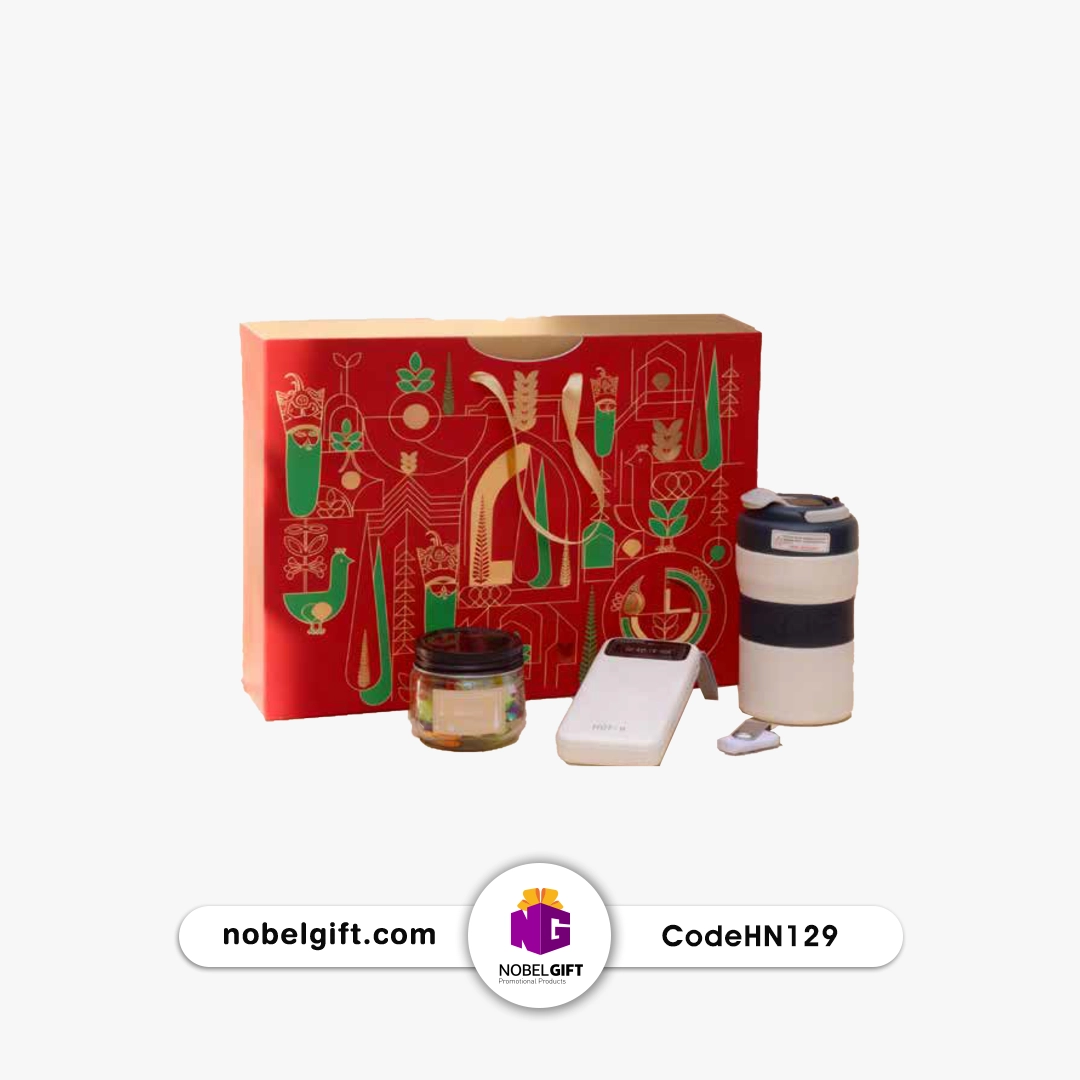 HN129 ست هدیه تبلیغاتی دمنوش با فلاسک و پاوربانک کد HN129 - Image 1