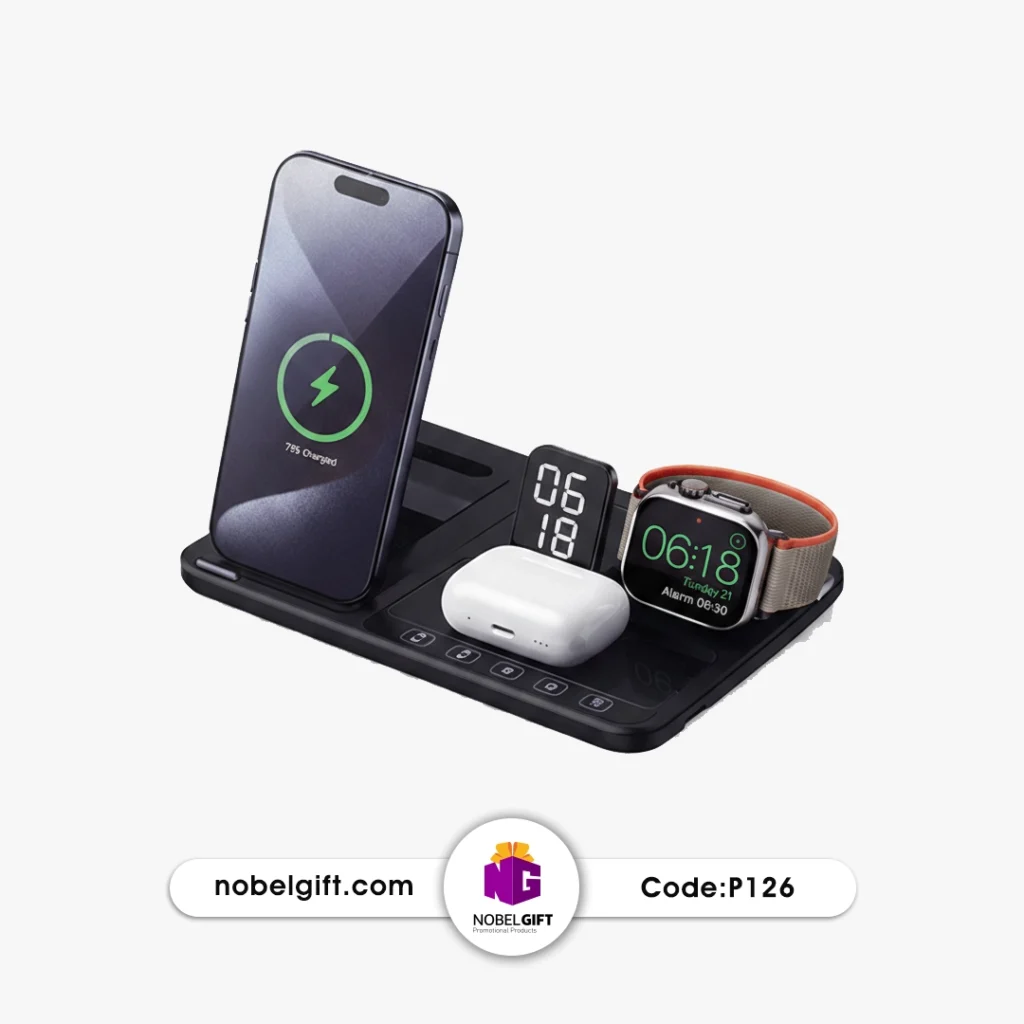 شارژ وایرلس چهار کاره تبلیغاتی کد P126