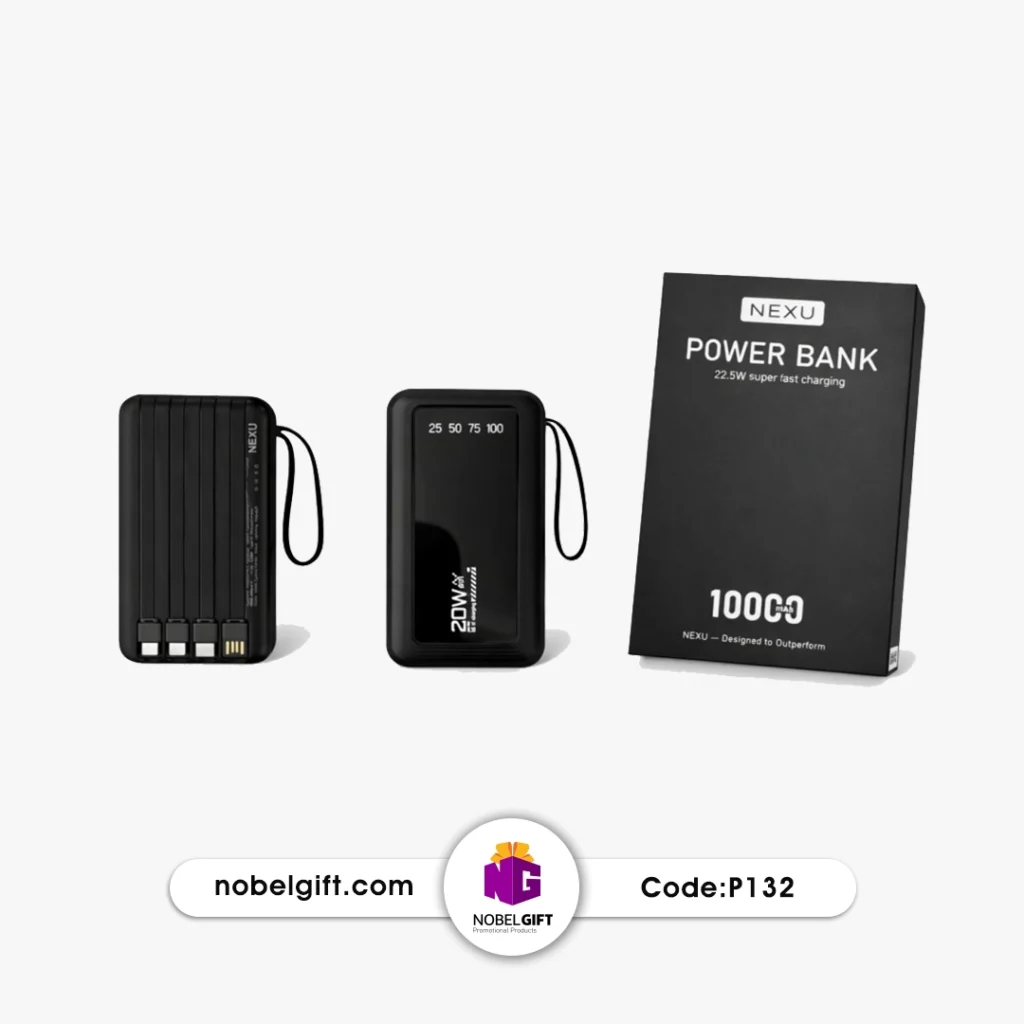 پاوربانک کابل دار تبلیغاتی کد P132