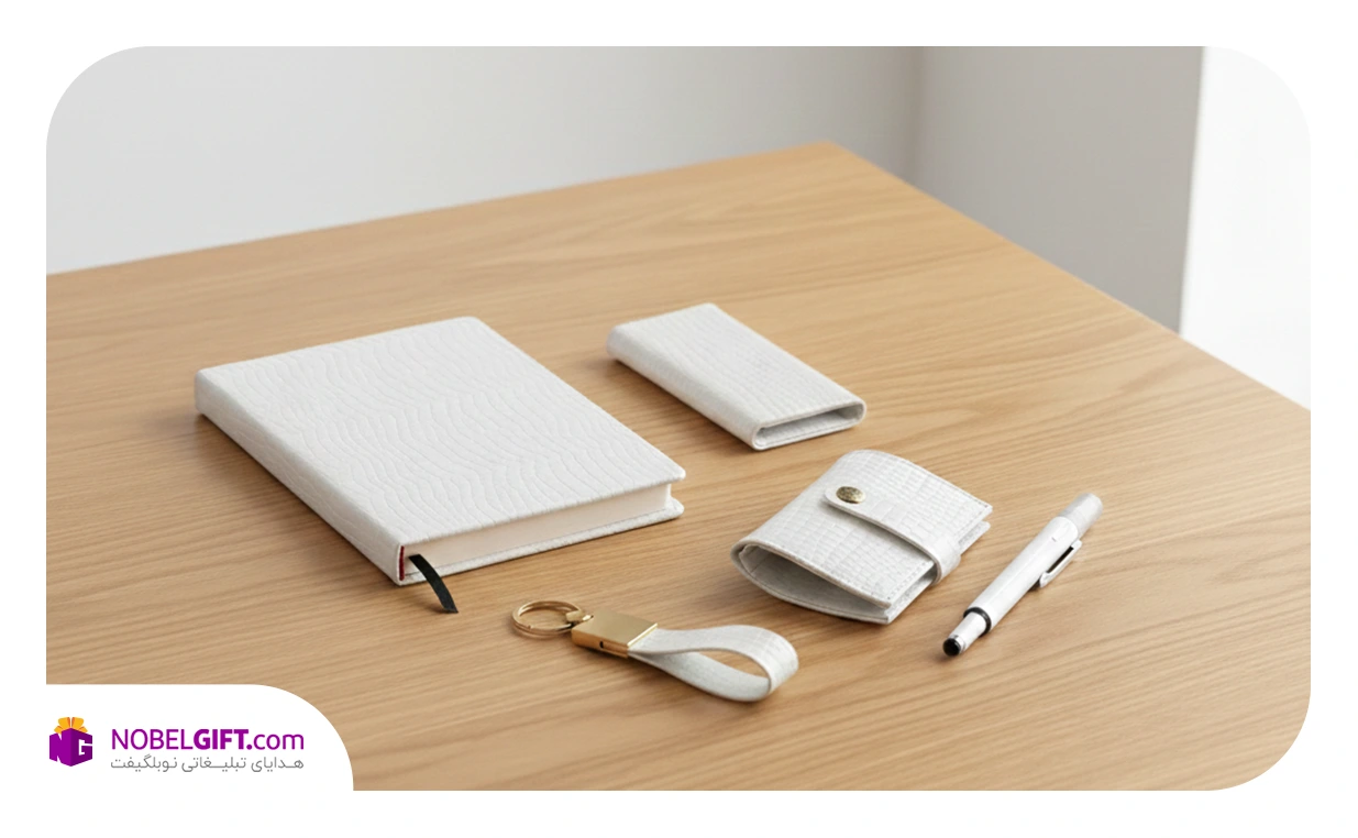 ست تبلیغاتی مدیریتی 4 تکه سفید