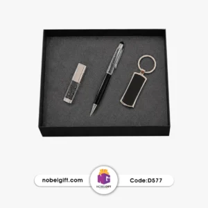 ست هدیه خودکار سواروسکی جاکلیدی و فلش D577