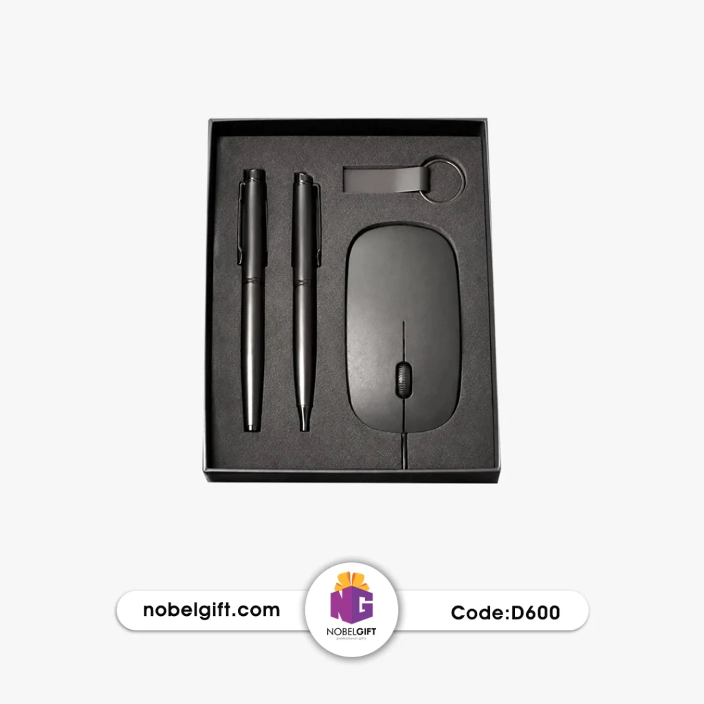 ست هدیه موس و خودکار روان نویس D600